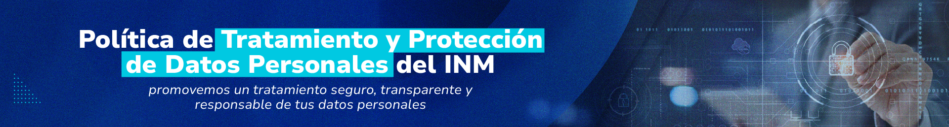 Banner Política de tratamiento de datos